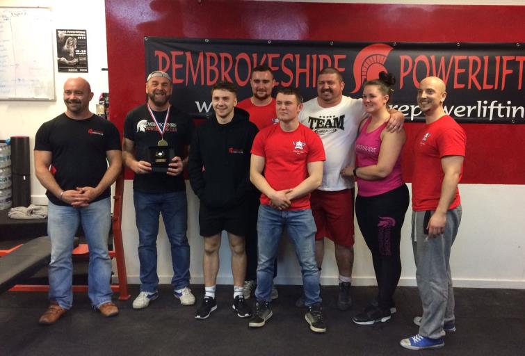 Some of the successful local powerlifters at the Pembrokeshire Powerlifting Clubs top event